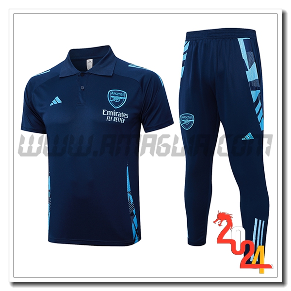 Kit Maglia Polo Arsenal Blu Reale 2024 2025
