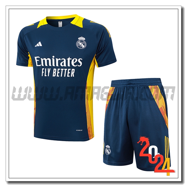 Kit Maglia Allenamento Real Madrid Blu/Giallo 2024 2025
