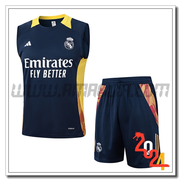 Kit Canotta Allenamento Real Madrid Nero/Giallo 2024 2025