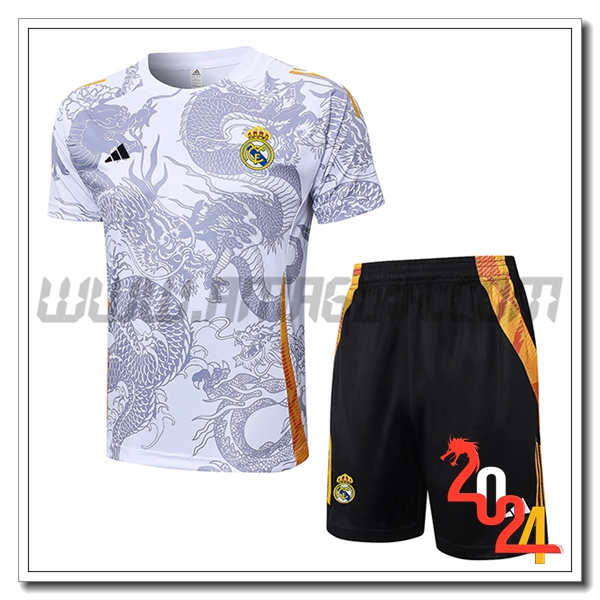 Kit Maglia Allenamento Real Madrid Bianco/Grigio 2024 2025 -02