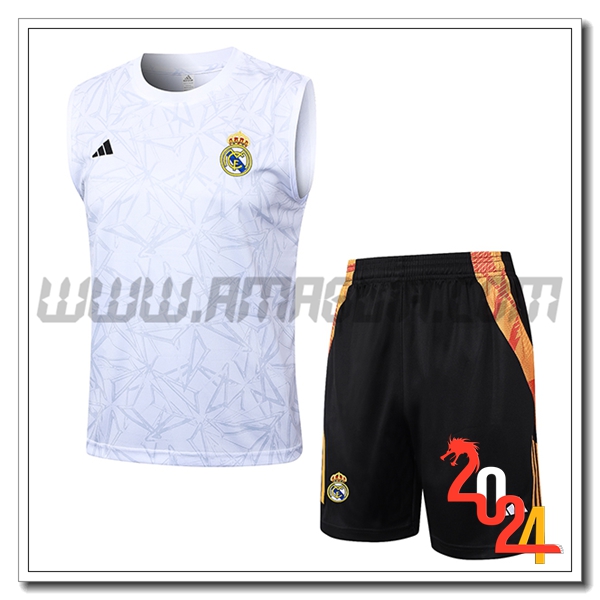 Kit Canotta Allenamento Real Madrid Bianco 2024 2025 -02