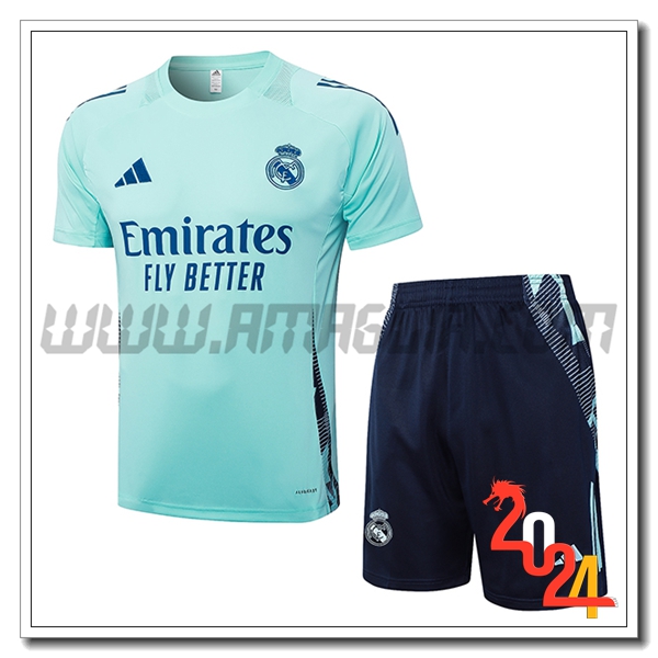 Kit Maglia Allenamento Real Madrid Verde/Blu 2024 2025