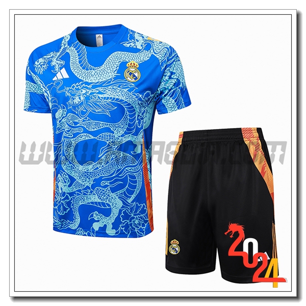 Kit Maglia Allenamento Real Madrid Blu 2024 2025