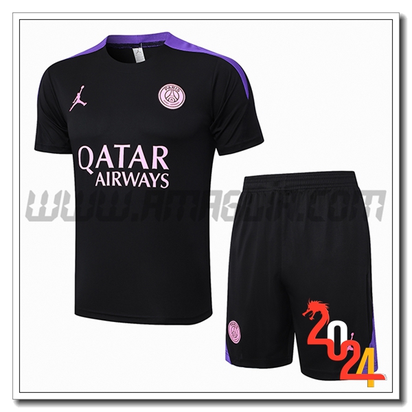 Kit Maglia Allenamento PSG Nero/viola 2024 2025