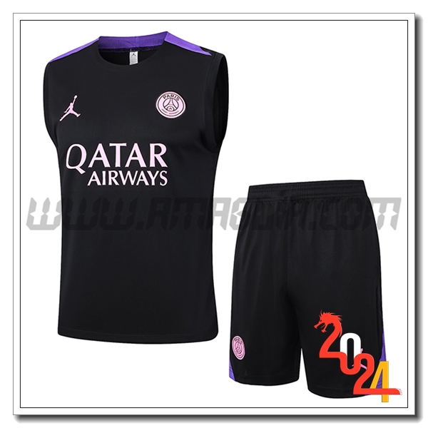 Kit Canotta Allenamento PSG Nero/viola 2024 2025