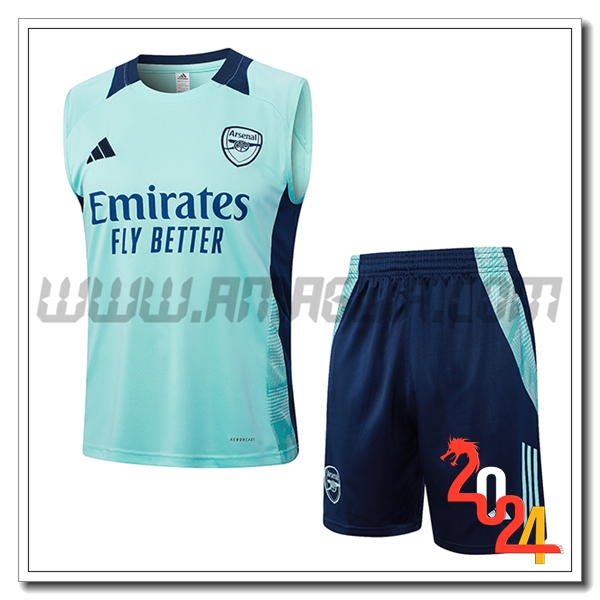 Kit Canotta Allenamento Arsenal Verde/Blu 2024 2025