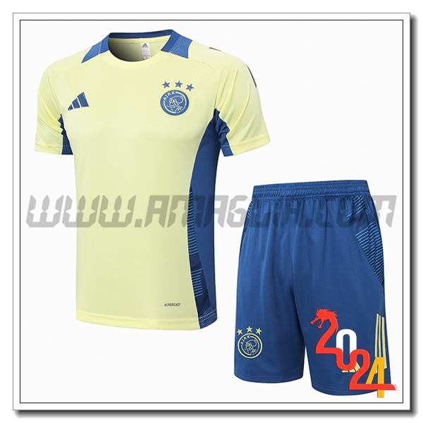 Kit Maglia Allenamento Ajax Giallo/Blu 2024 2025