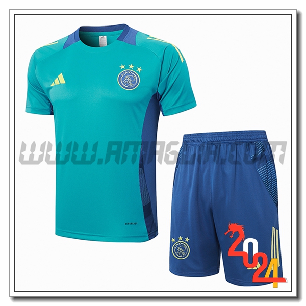 Kit Maglia Allenamento Ajax Verde/Blu 2024 2025