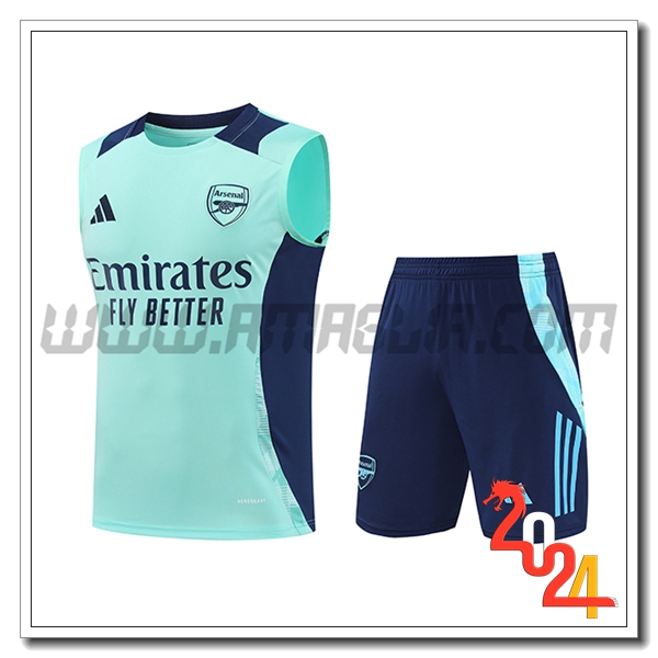 Kit Canotta Allenamento Arsenal Verde/Blu 2024 2025
