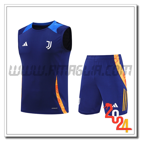 Kit Canotta Allenamento Juventus Blu/Arancia 2024 2025