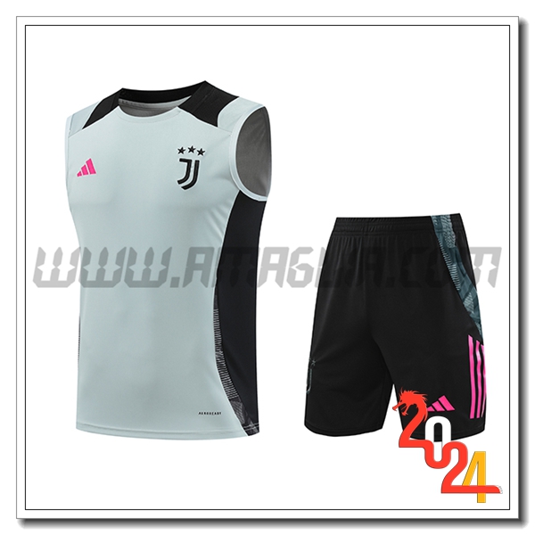 Kit Canotta Allenamento Juventus Grigio/Nero 2024 2025