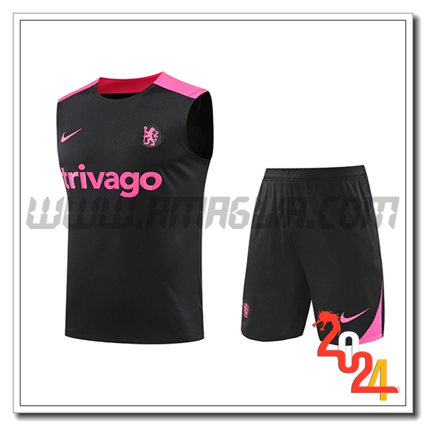 Kit Canotta Allenamento FC Chelsea Nero/viola 2024 2025