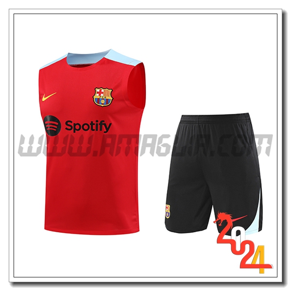 Kit Canotta Allenamento FC Barcellona Rosso/Blu 2024 2025