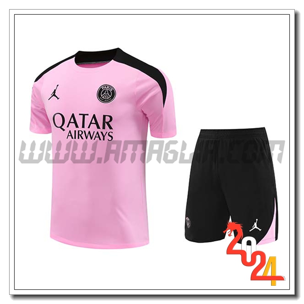 Kit Maglia Allenamento PSG Rosa/Nero 2024 2025