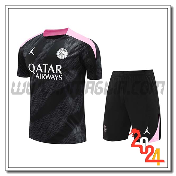Kit Maglia Allenamento PSG Nero/Rosa 2024 2025