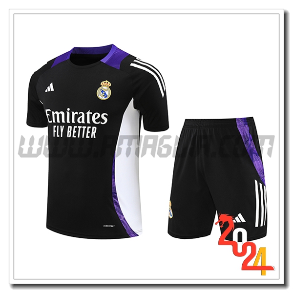 Kit Maglia Allenamento Real Madrid Nero/viola/Bianco 2024 2025