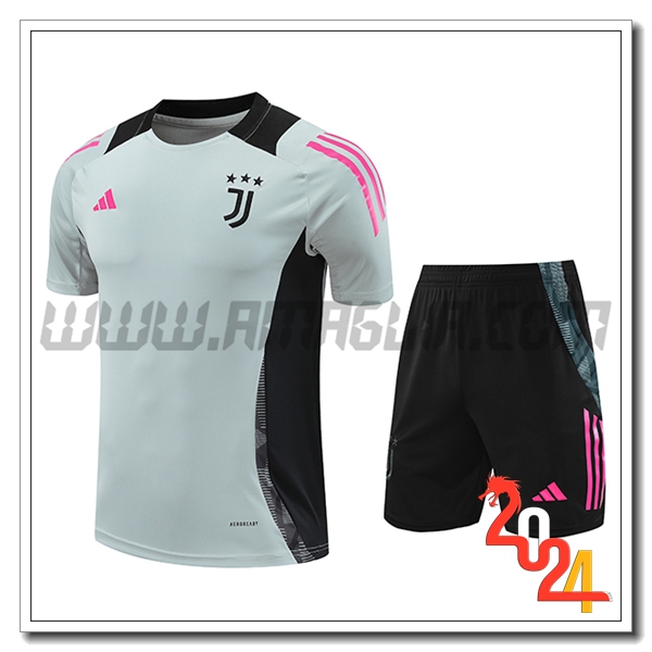 Kit Maglia Allenamento Juventus Grigio/Nero 2024 2025