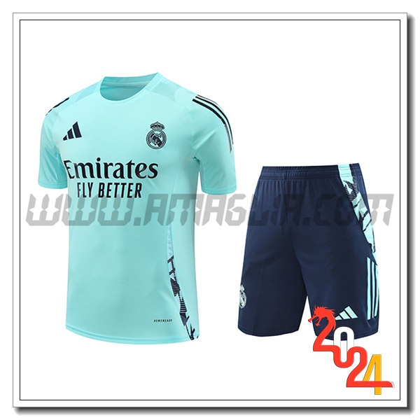 Kit Maglia Allenamento Real Madrid Verde/Blu 2024 2025
