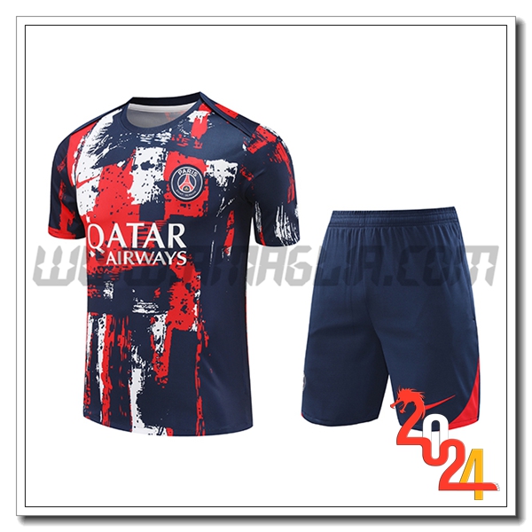Kit Maglia Allenamento PSG Blu/Rosso 2024 2025