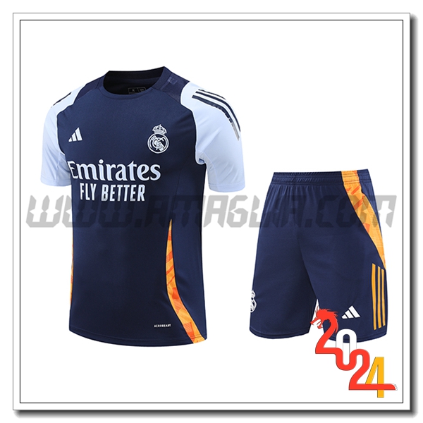 Kit Maglia Allenamento Real Madrid Blu/Arancia 2024 2025