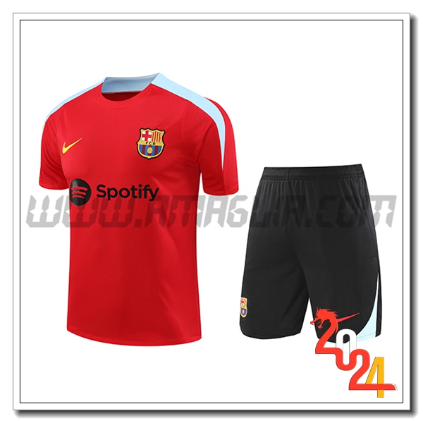 Kit Maglia Allenamento FC Barcellona Rosso/Blu 2024 2025 -02