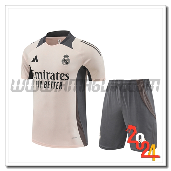Kit Maglia Allenamento Real Madrid Beige/Grigio 2024 2025