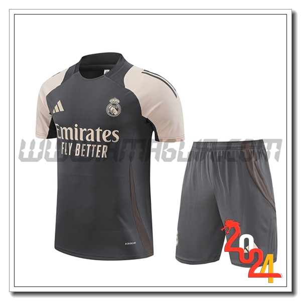 Kit Maglia Allenamento Real Madrid Grigio/Beige 2024 2025