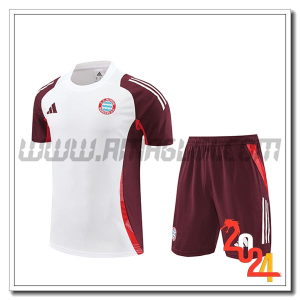 Kit Maglia Allenamento Bayern Monaco Bianco/Rosso 2024 2025