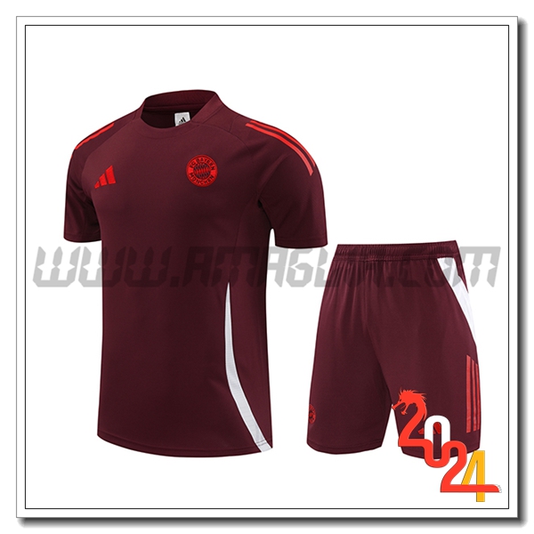 Kit Maglia Allenamento Bayern Monaco Rosso/Bianco 2024 2025