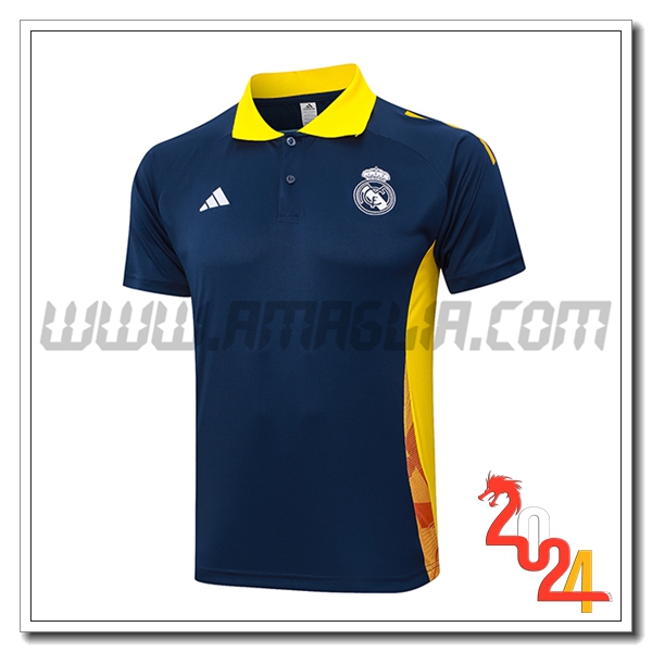 Maglia Polo Real Madrid Blu/Giallo 2024 2025