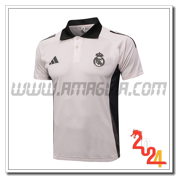 Maglia Polo Real Madrid Rosa/Grigio 2024 2025