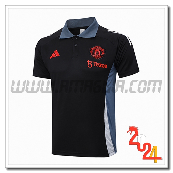 Maglia Polo Manchester United Nero/Grigio/Bianco 2024 2025