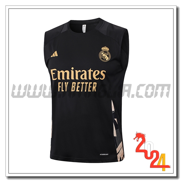 Canotta Allenamento Real Madrid Nero/Giallo 2024 2025 -02