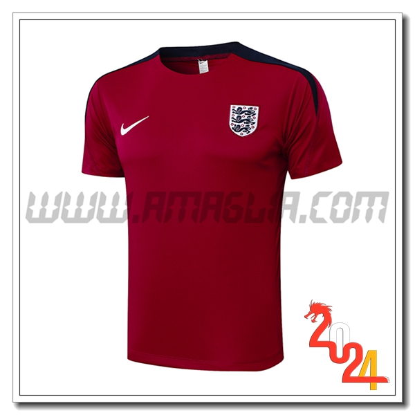 T Shirt Allenamento Inghilterra Rosso/Nero 2024 2025