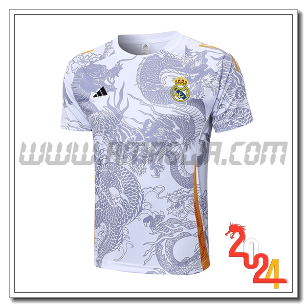 T Shirt Allenamento Real Madrid Bianco/Grigio 2024 2025