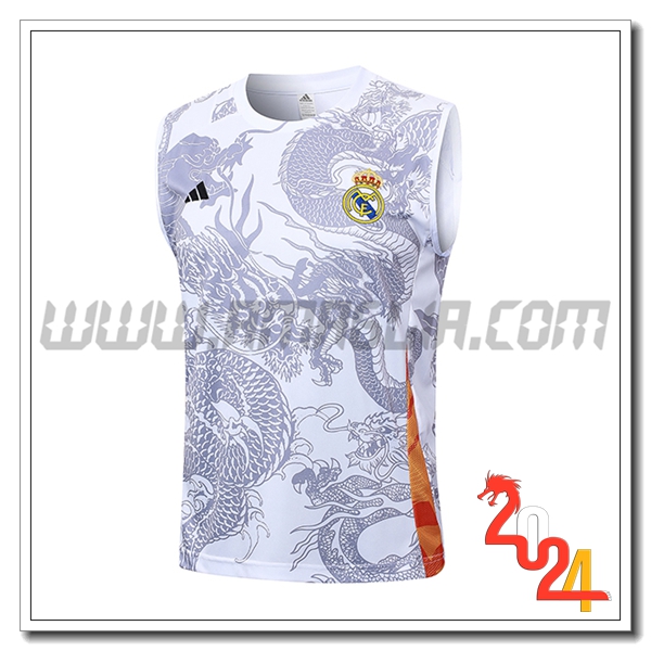 Canotta Allenamento Real Madrid Bianco/Grigio 2024 2025