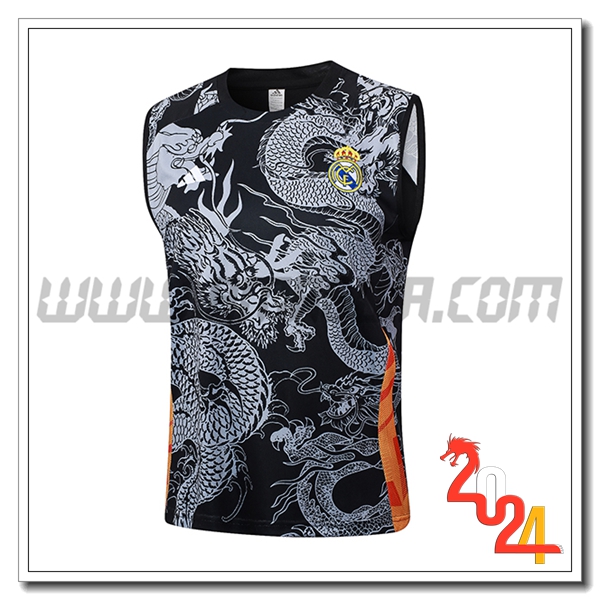 Canotta Allenamento Real Madrid Grigio/Nero 2024 2025