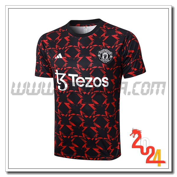T Shirt Allenamento Manchester United Nero/Rosso 2024 2025