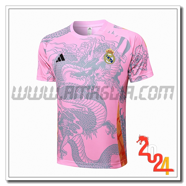 T Shirt Allenamento Real Madrid Rosa/Grigio 2024 2025