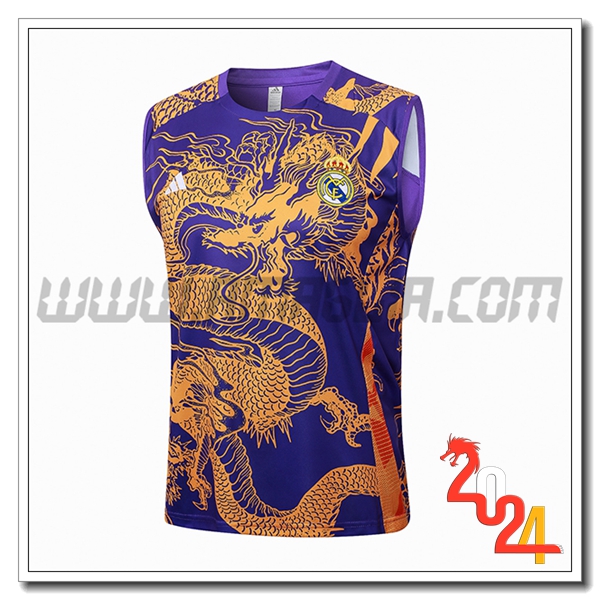 Canotta Allenamento Manchester United viola/Giallo 2024 2025