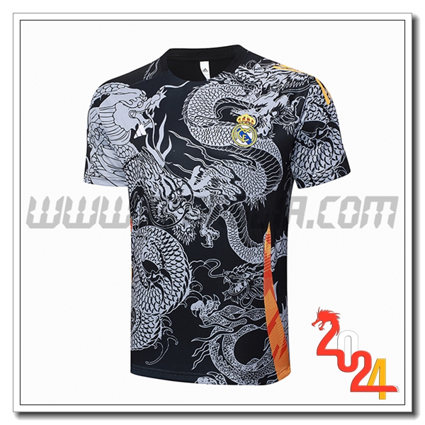 T Shirt Allenamento Real Madrid Nero/Grigio 2024 2025