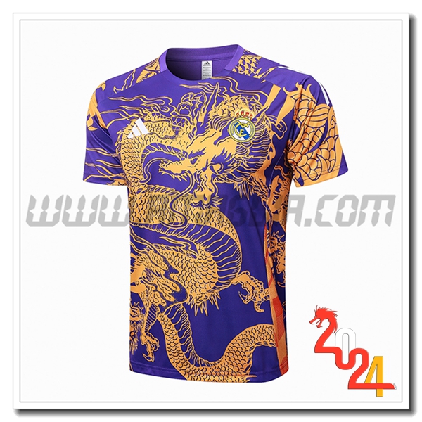 T Shirt Allenamento Real Madrid viola/Giallo 2024 2025