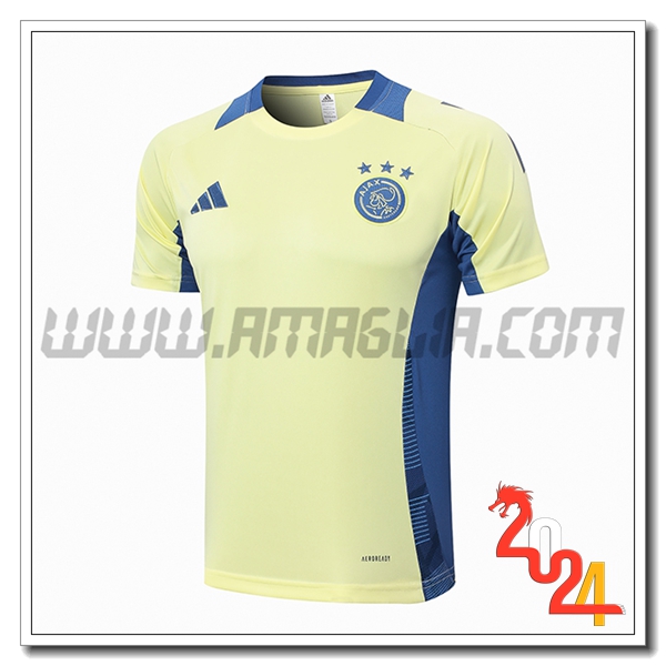 T Shirt Allenamento Ajax Giallo/Blu 2024 2025