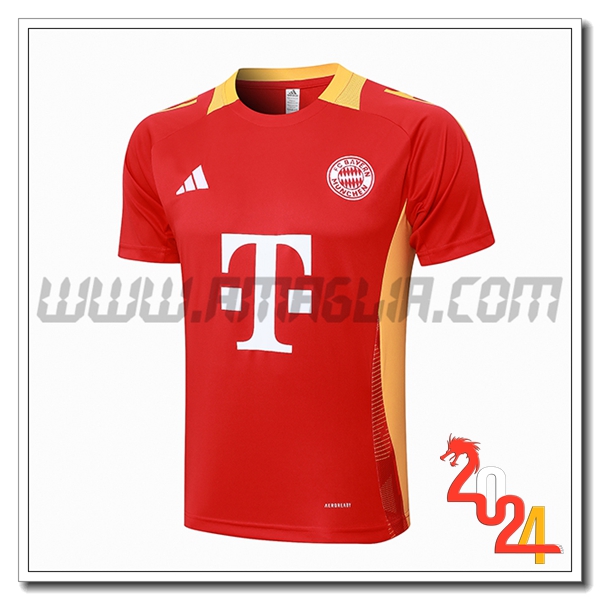 T Shirt Allenamento Bayern Monaco Rosso/Giallo 2024 2025
