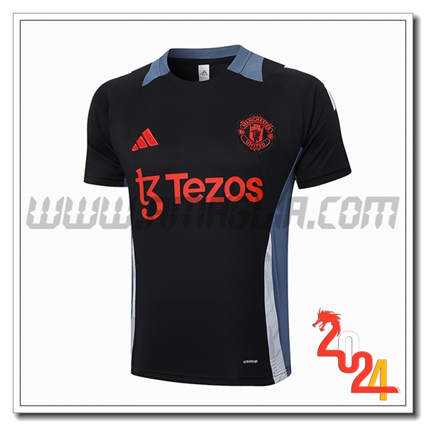 T Shirt Allenamento Manchester United Nero/Grigio/Bianco 2024 2025