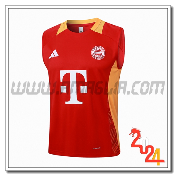 Canotta Allenamento Bayern Monaco Rosso/Giallo 2024 2025