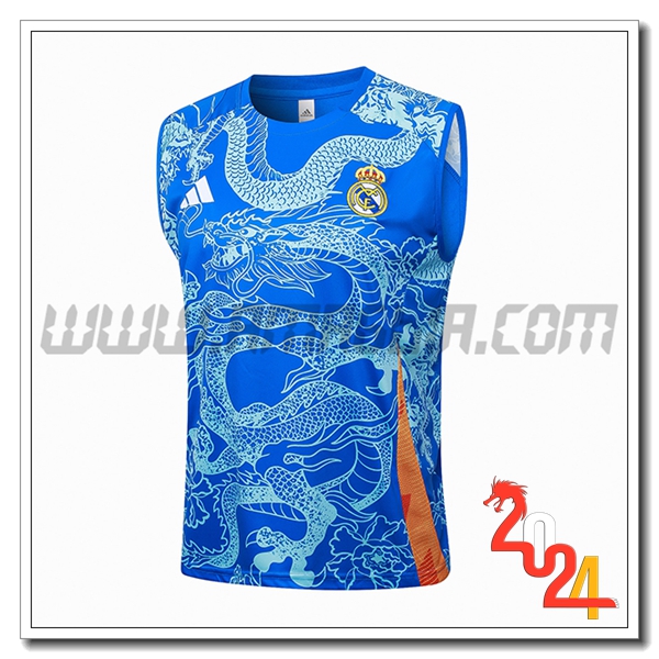 Canotta Allenamento Real Madrid Blu/Arancia 2024 2025