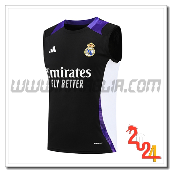 Canotta Allenamento Real Madrid Nero/viola/Bianco 2024 2025
