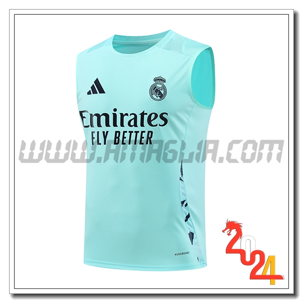 Canotta Allenamento Real Madrid Verde/Blu 2024 2025
