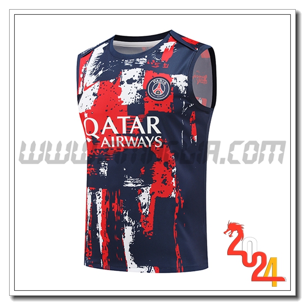 Canotta Allenamento PSG Blu/Rosso 2024 2025
